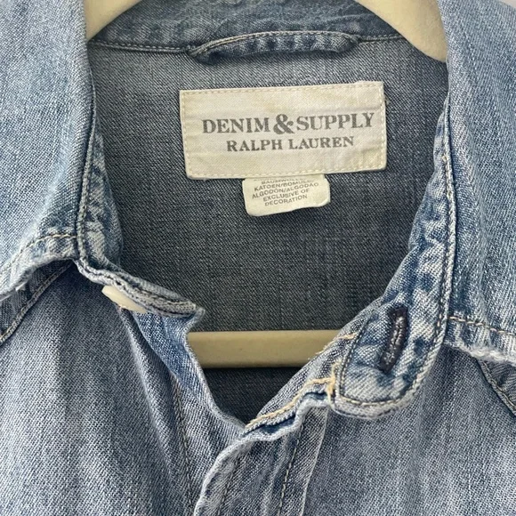 Ralph Lauren Denim & Supply Blue Denim Shirt with Pearl Snaps - Picture 6 of 8